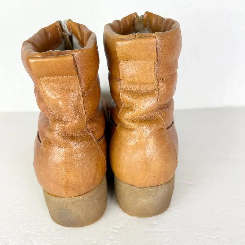 Vintage Blondo Men's Leather Zip Front Sherpa Boots Size 12 Sugarloafer Gum Sole
